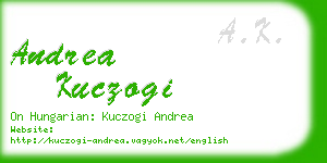 andrea kuczogi business card